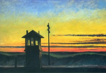 Edward Hopper Painting - railroad sunset Edward Hopper